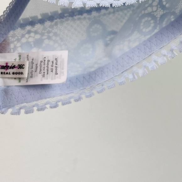 NEW Aerie Real Power Wireless Push Up Joy Lace Bra Light Blue - Picture 8 of 9